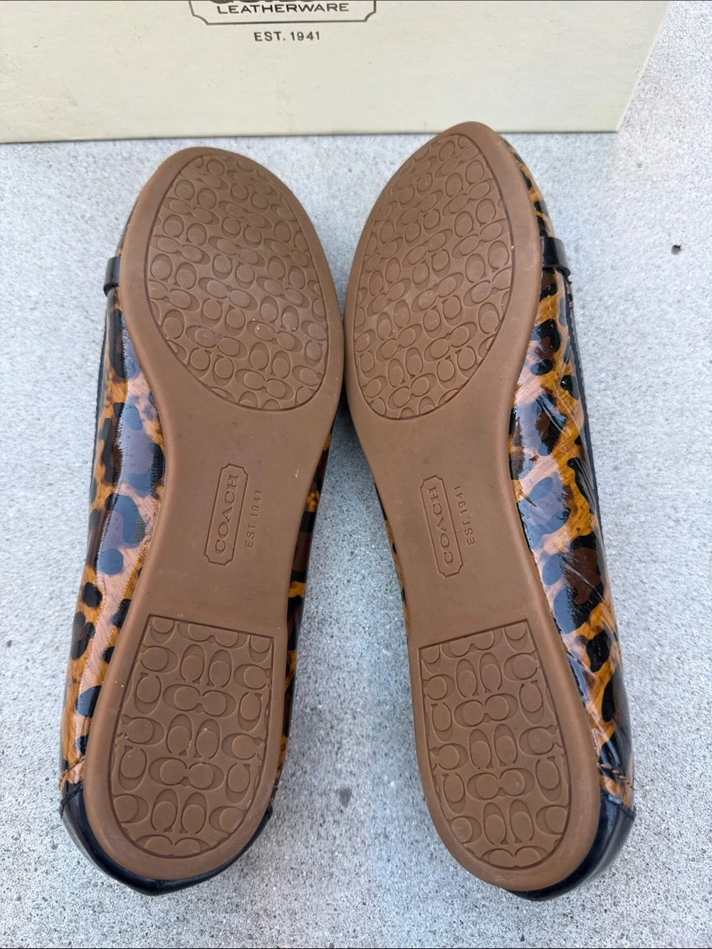 Coach Berdina Patent Leopard Driving Loafers - Brown/Black Size 9.5 Women’s - Picture 6 of 7